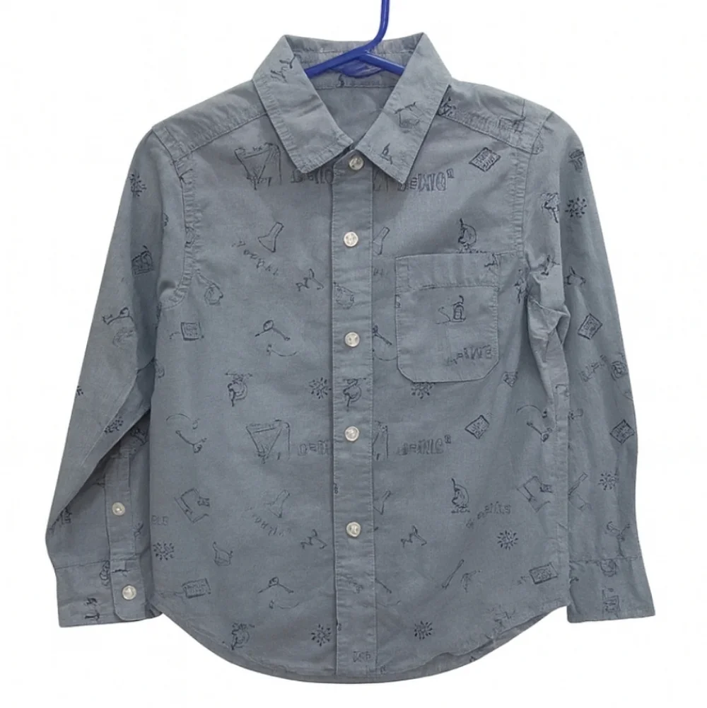 NWT The Childrens Place Blue Boys Button Down Sz XS / 4